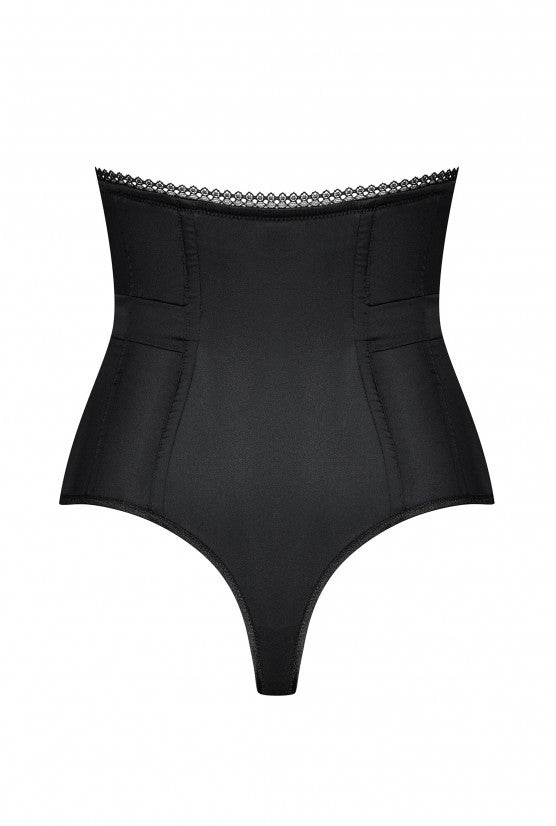 Culotte corsetée satin noir GILIAN