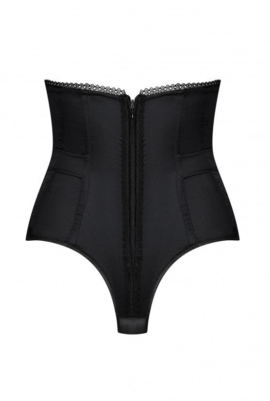 Culotte corsetée satin noir GILIAN