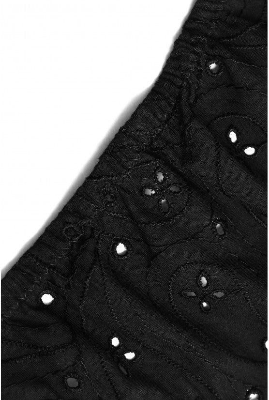 Culotte coton noire broderie anglaise MIMI