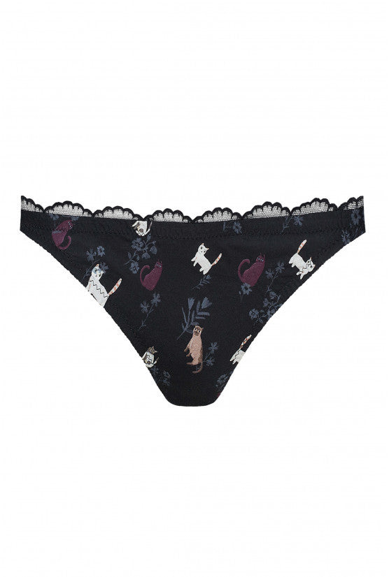 Culotte MIMI chats coton noire