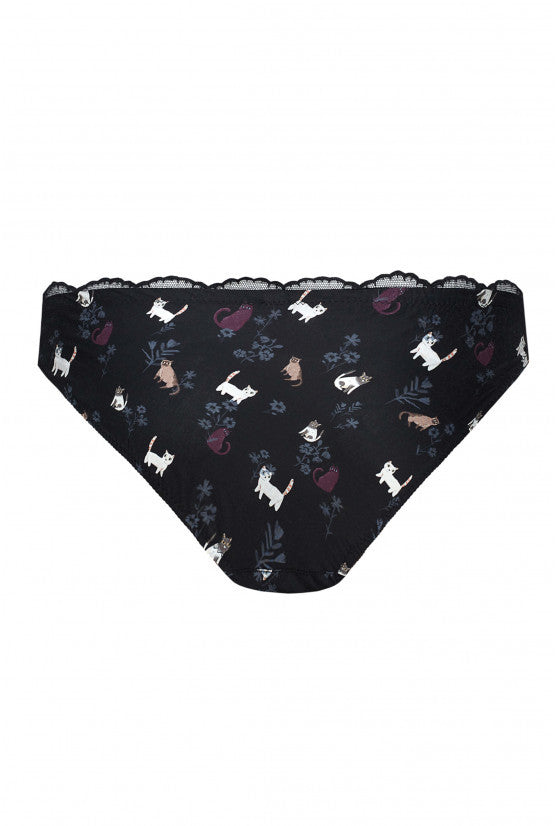 Culotte MIMI chats coton noire