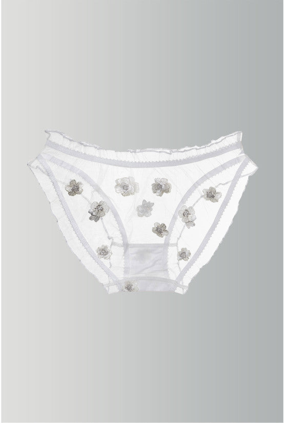 Culotte MIMI tulle rebrodé ivoire