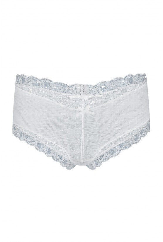 Weißer Shorty aus Stretch-Mesh