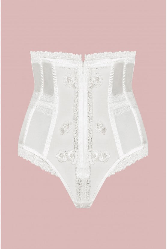 Culotte corsetée satin et tulle ivoire GILIAN