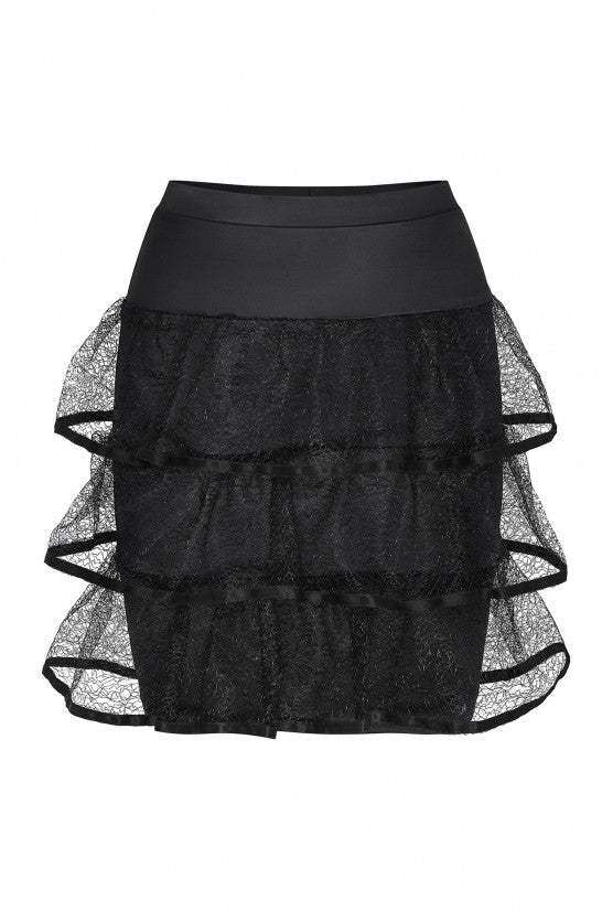 CRINOLINE black satin skirt