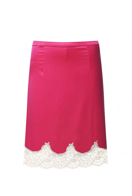 Jupe LOUISE satin framboise