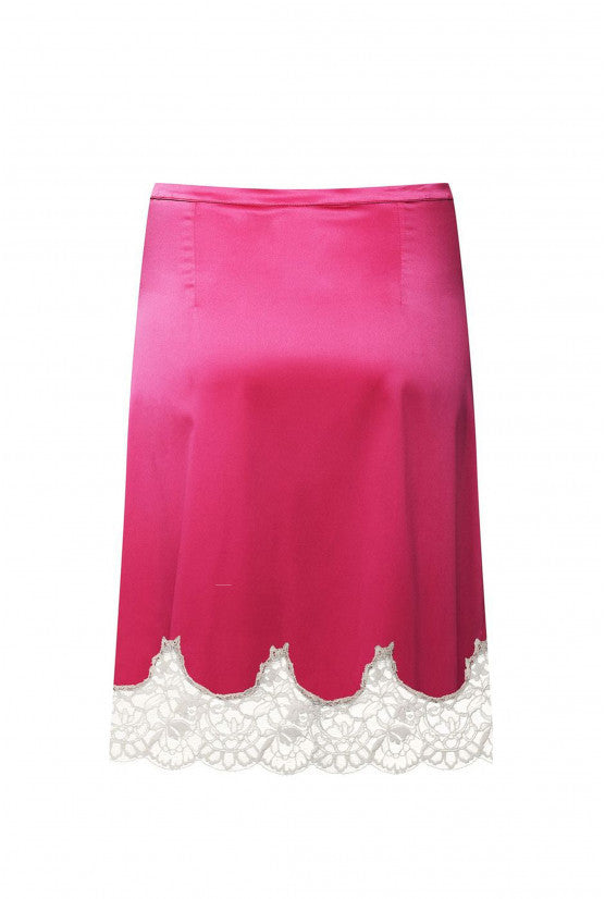 Jupe LOUISE satin framboise