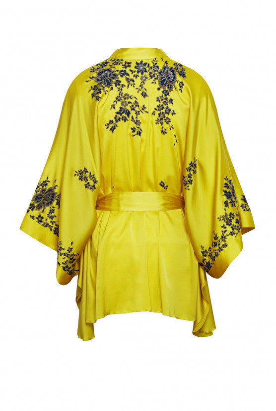 Kimono couture soie citronnade