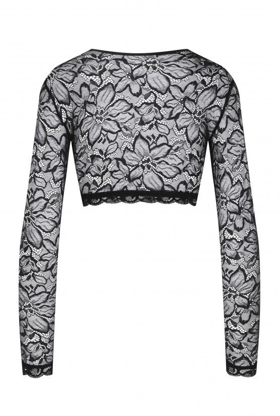 Crop top dentelle noire Carmen