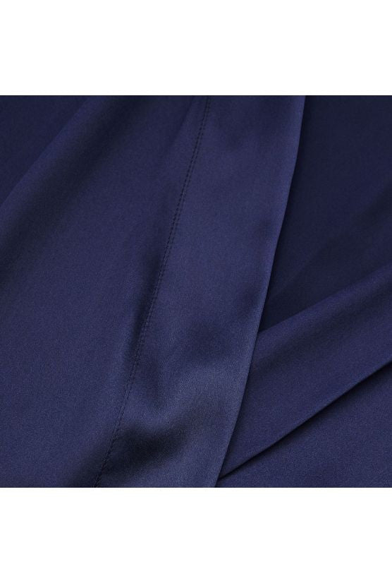 Peignoir soie bleu marine