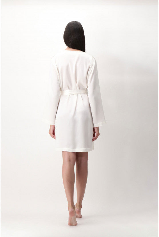 Peignoir soie ivoire