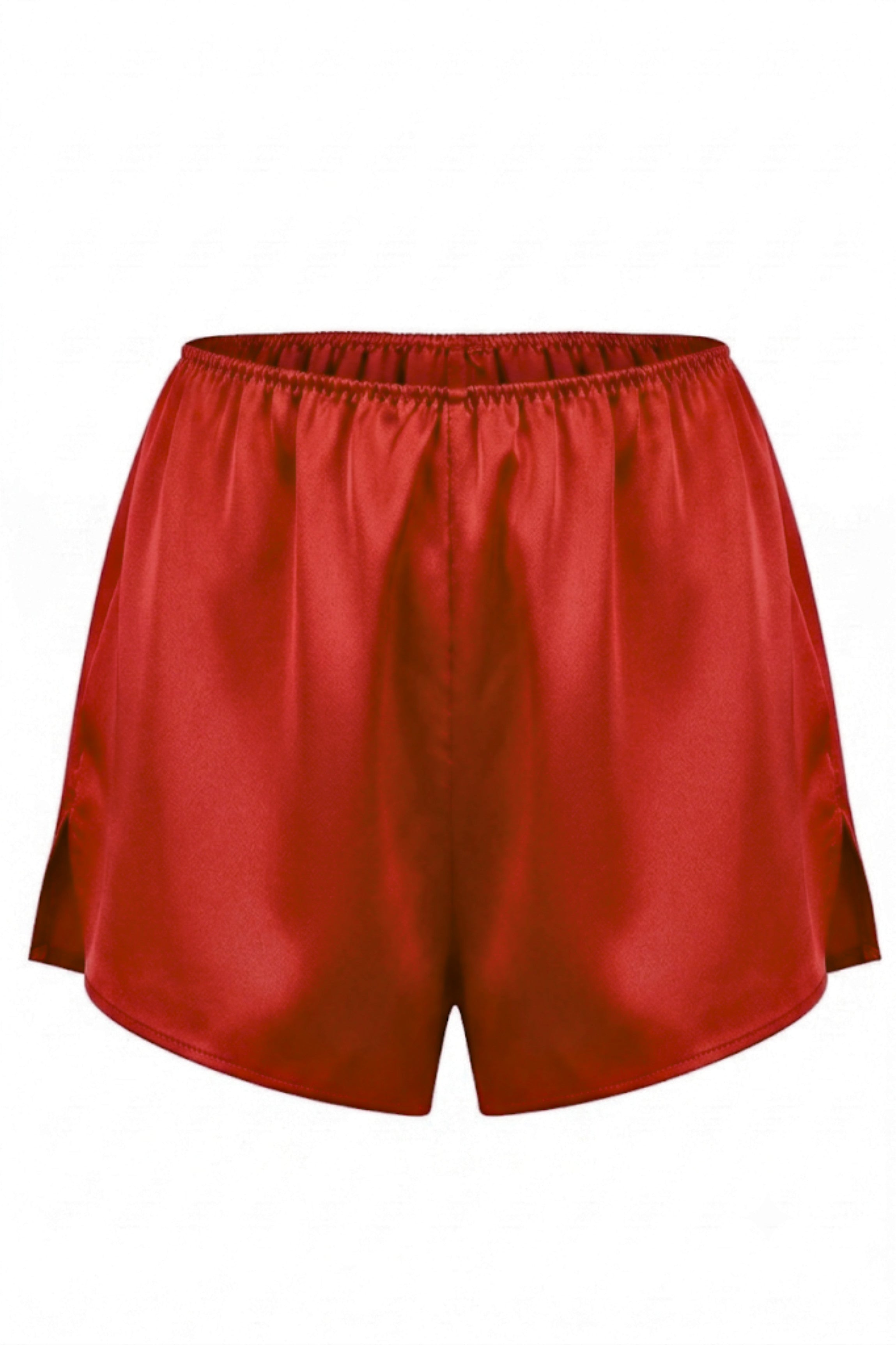 Short 100% soie rouge