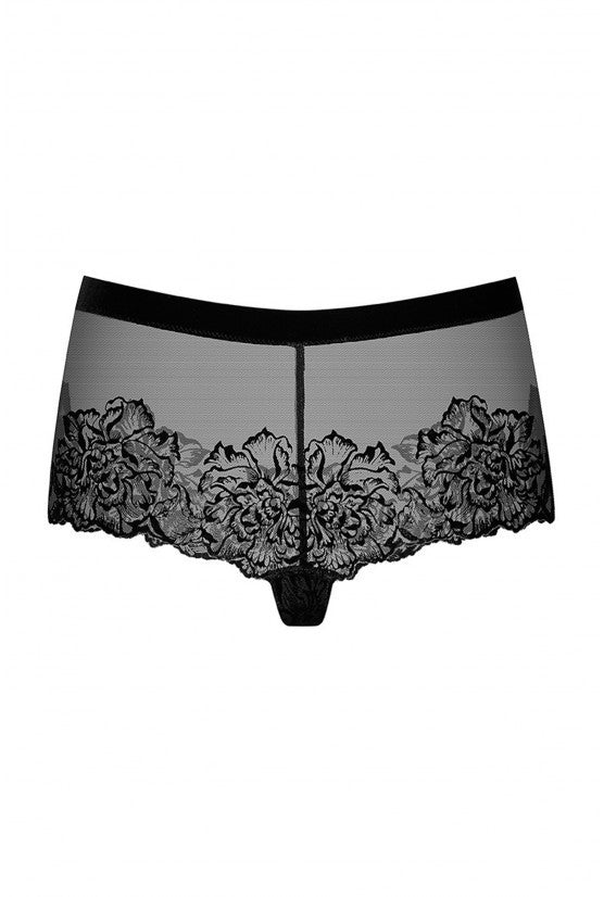COLCHIQUE black tulle and velvet shorts