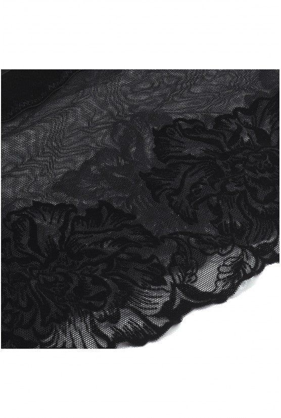 COLCHIQUE black tulle and velvet shorts