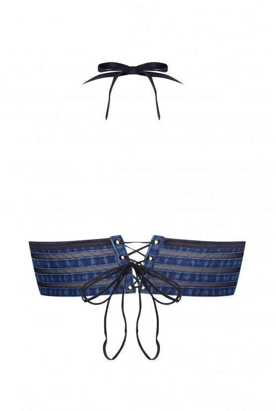 Soutien-gorge BANDEAU denim bleu foncé