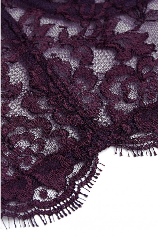 Plum lace strapless bra VOLGA