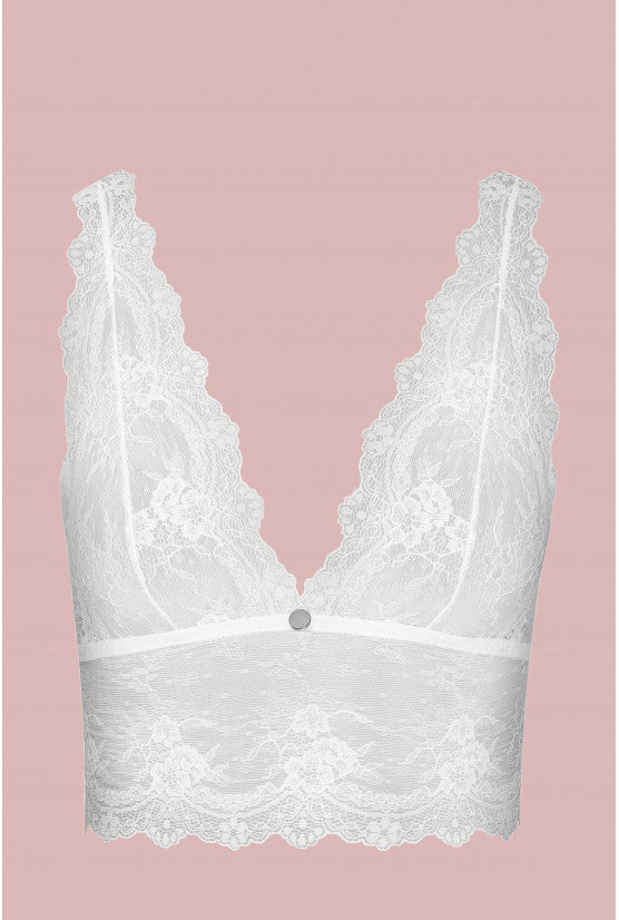 Soutien-gorge bustier sans armature dentelle ivoire GRACE