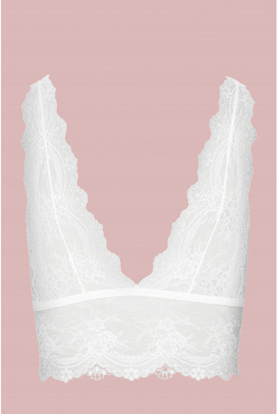 Soutien-gorge bustier sans armature dentelle ivoire GRACE