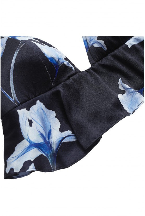 Bustier court soie narcisse