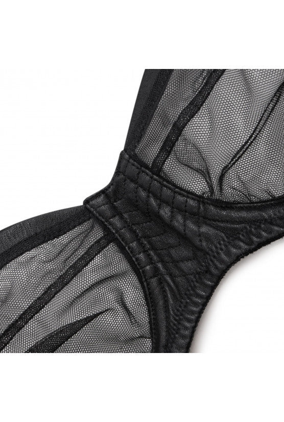 Soutien-gorge cuir noir