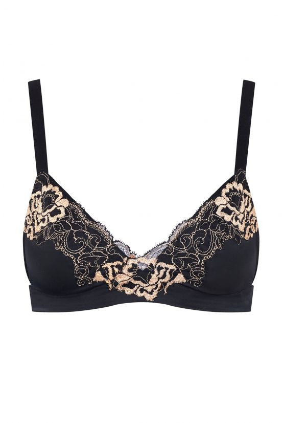 Soutien-gorge sans armature satin noir GIGI