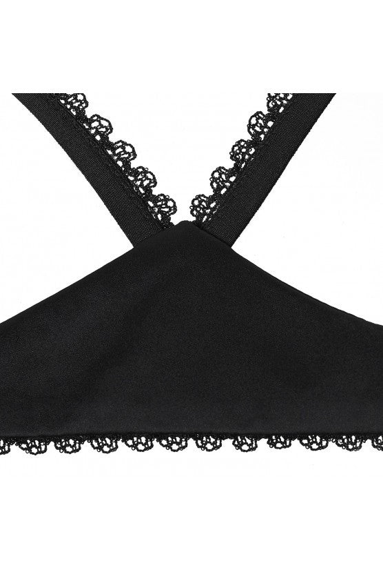 Soutien-gorge ouvert satin noir
