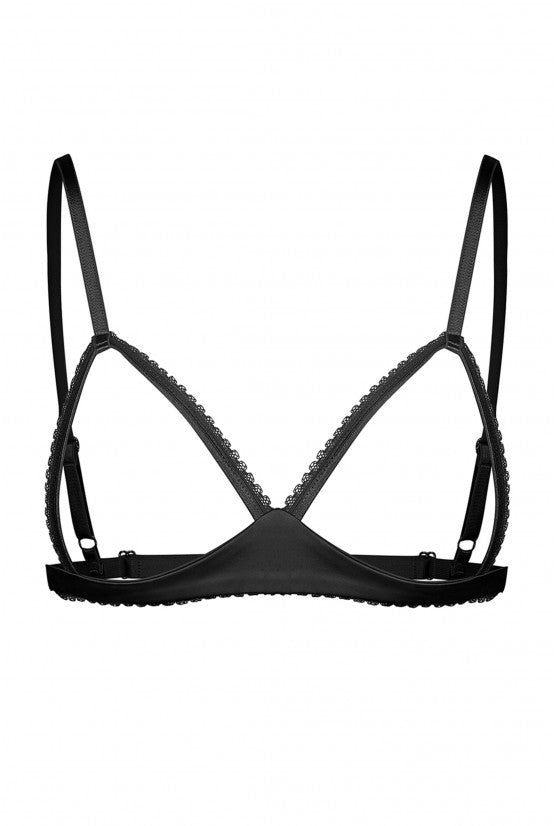 Soutien-gorge ouvert satin noir