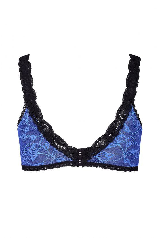 Soutien-gorge sans armature dentelle bleue LOLA