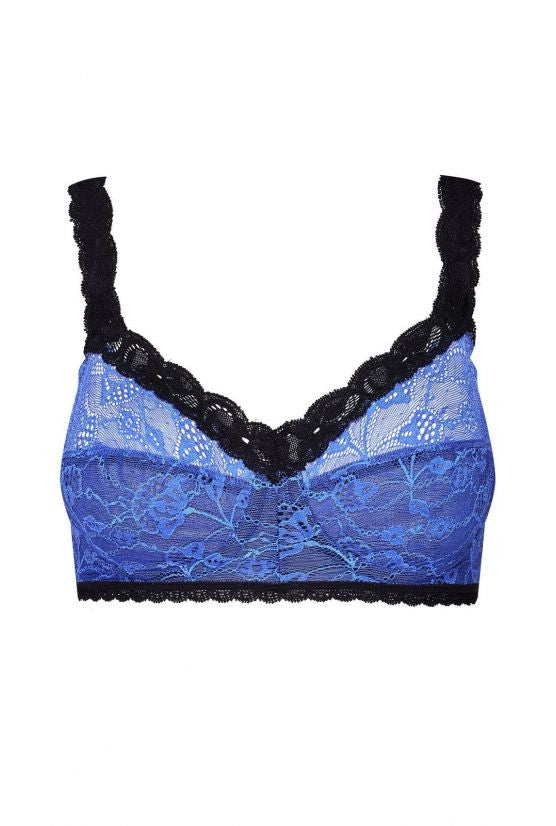 Soutien-gorge sans armature dentelle bleue LOLA