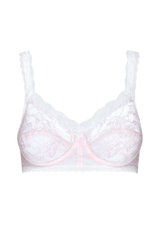 Soutien-gorge sans armature dentelle rose LOLA