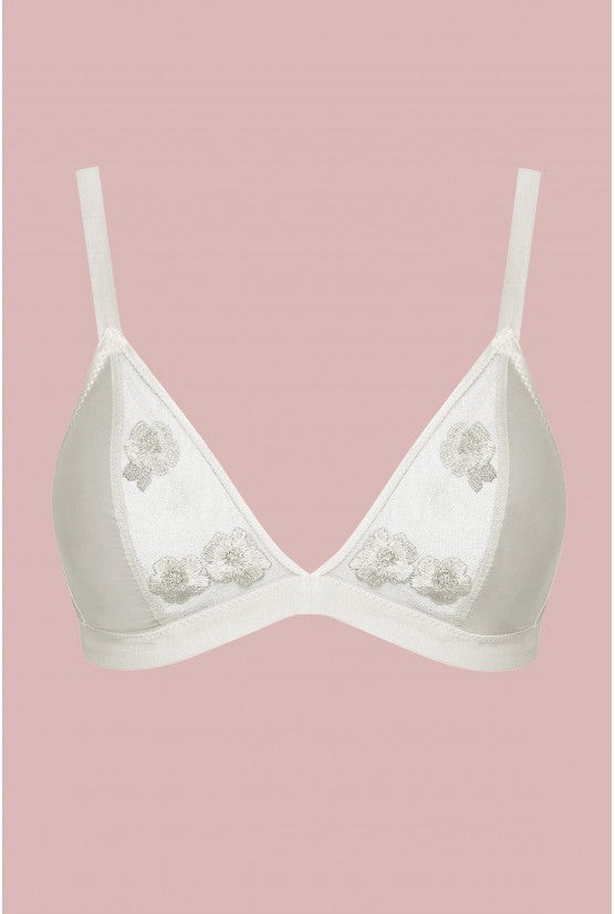 Soutien-gorge triangle satin blanc  ALEXIA