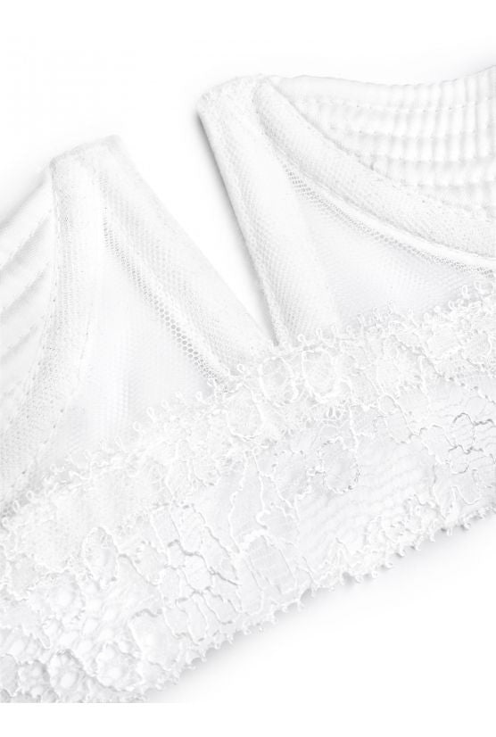Soutien-gorge sein nu satin et dentelle ivoire
