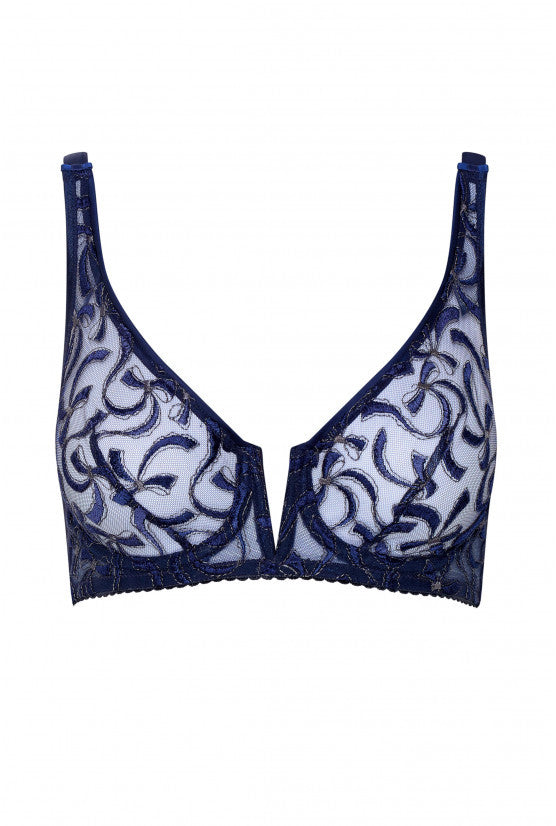Soutien-gorge brodé bleu