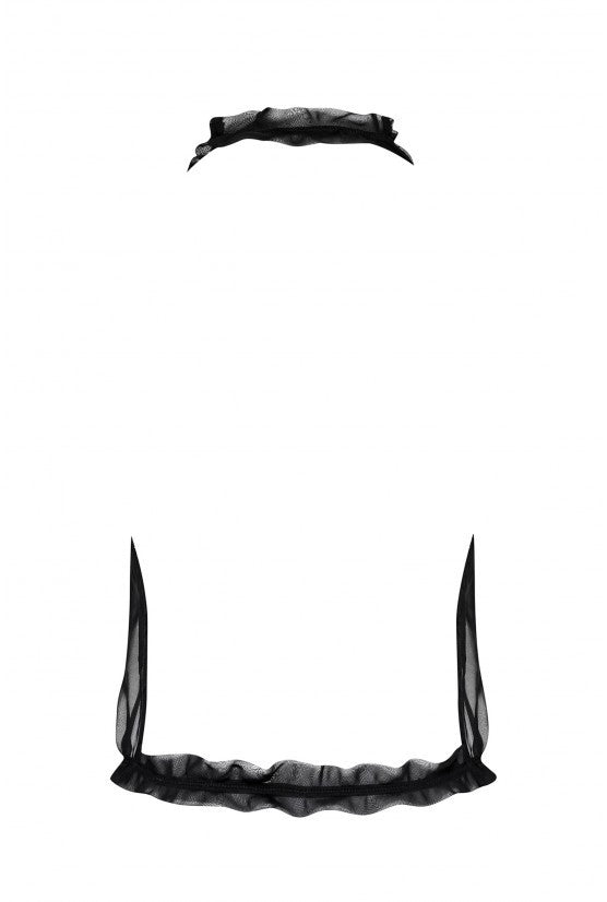 Top mousseline noire Dos nu
