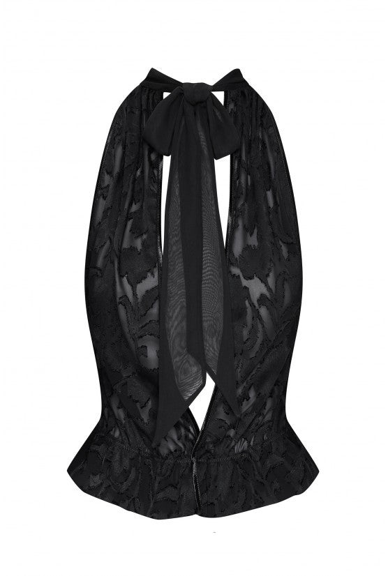 Top OLIVIA dévoré noir