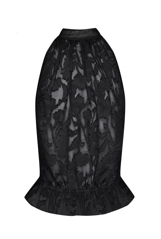 Top OLIVIA dévoré noir