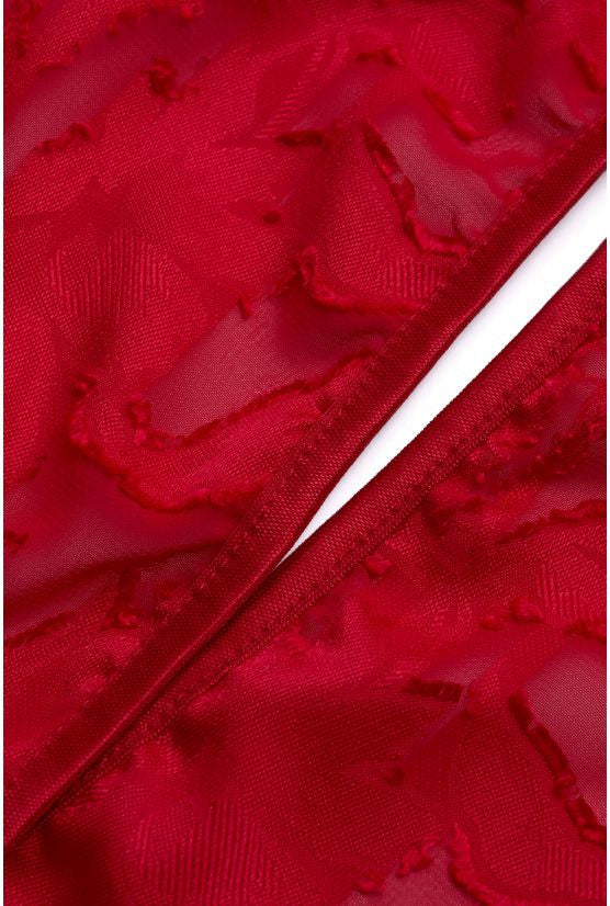 Top OLIVIA dévoré rouge