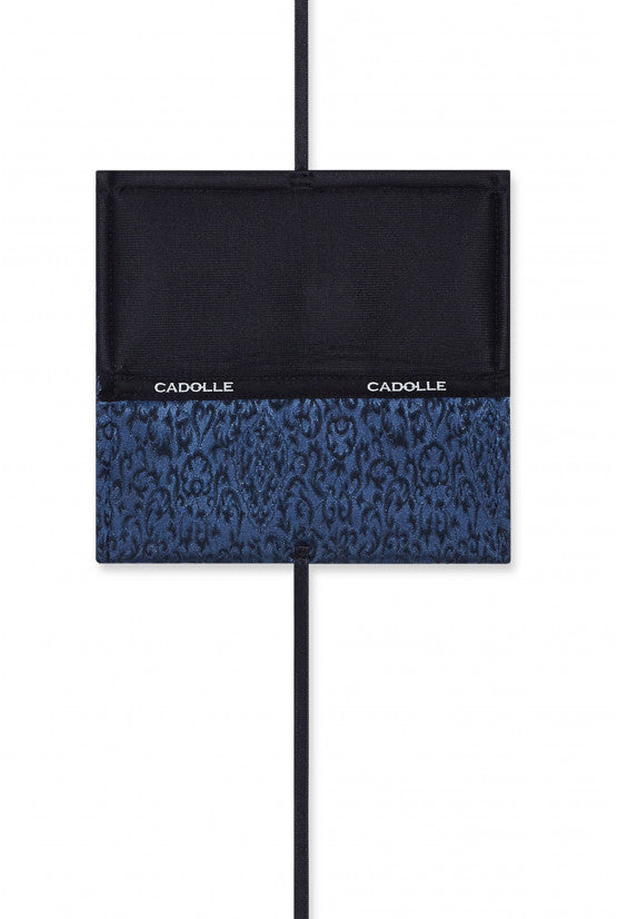 Trousse en broché léopard bleu